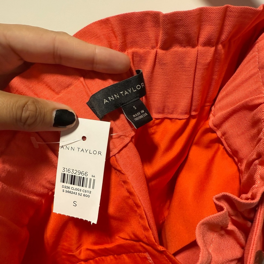NWT Ann Taylor Coral Wide-Leg Pants with Belt Size S - Picture 3 of 3